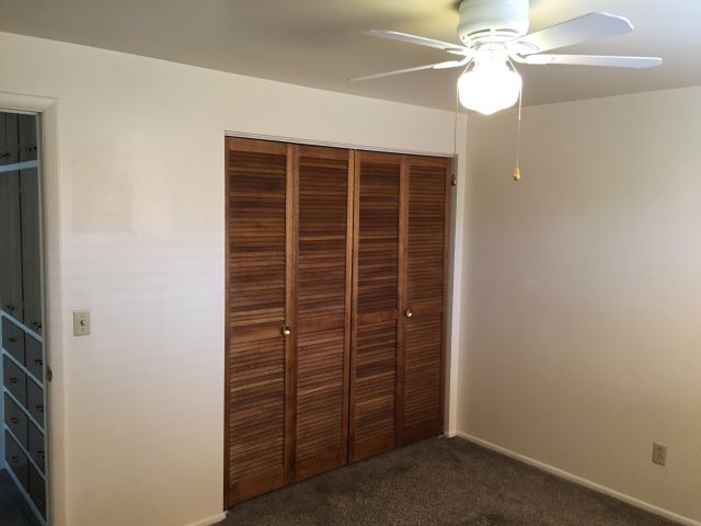 Bedroom has a large closet