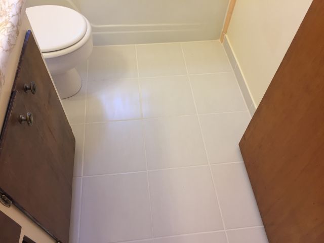 Bathroom has NEW ceramic tile floor