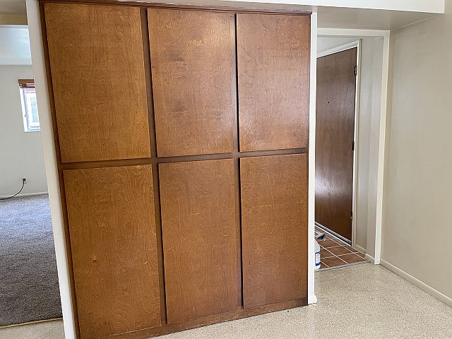 Large pantry cabinets in kitchen/dining area