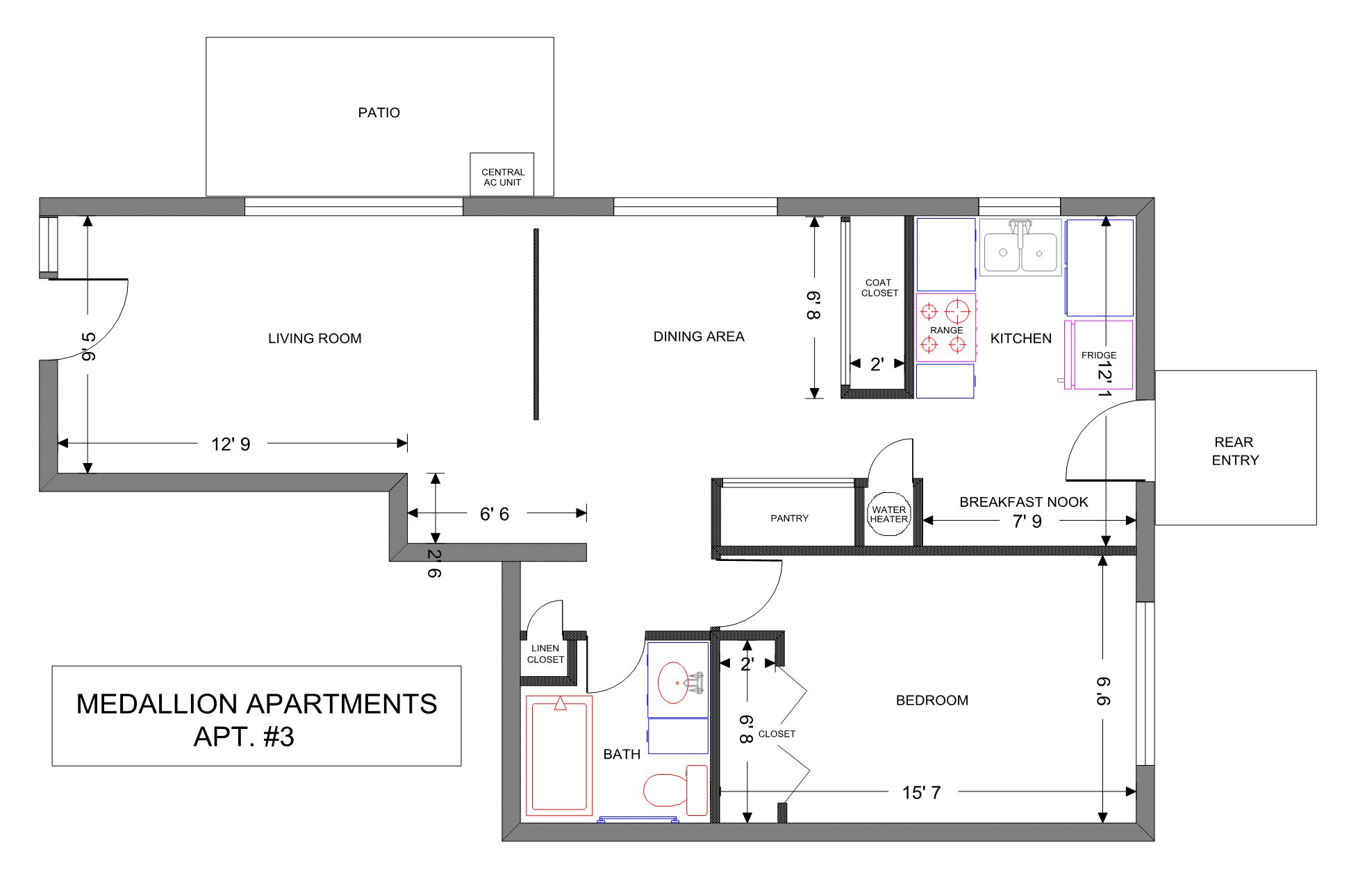 Medallion Apartments - Apt. #3 Floor Plan